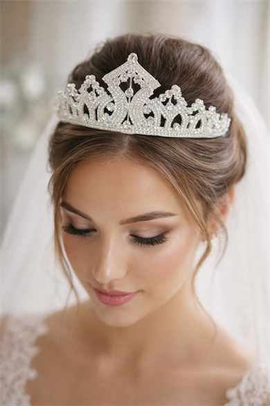 Zirkon Taşlı Gelin/Kına/Nişan/Söz Tasarım Taç