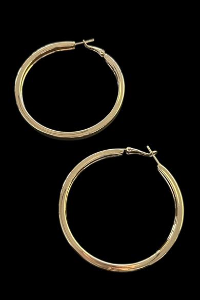 Altın Renk Halka Küpe (Çift)