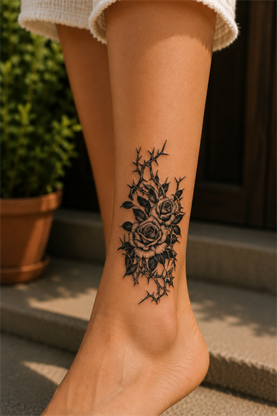 Çiçek Sonradan Kararan Yarı Kalıcı Geçici Dövme Tattoo