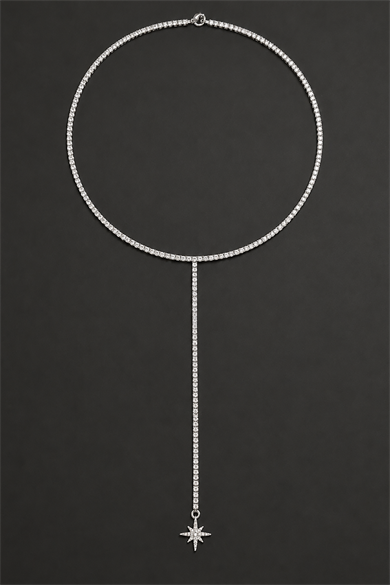 Gümüş Renk 14K Altın Kaplama Vip Choker Kolye