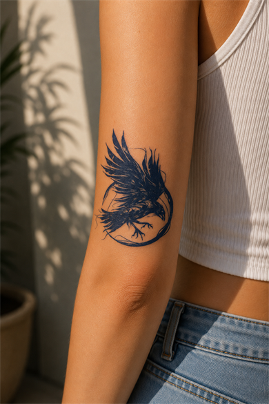 Karga Sonradan Kararan Yarı Kalıcı Geçici Dövme Tattoo