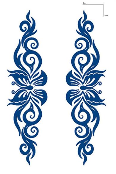 Kelebek Figürlü 12 Saat Sonra Kararan Geçici Dövme Tattoo
