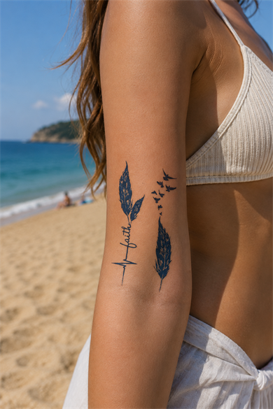 Tüy Sonradan Kararan Yarı Kalıcı Geçici Dövme Tattoo
