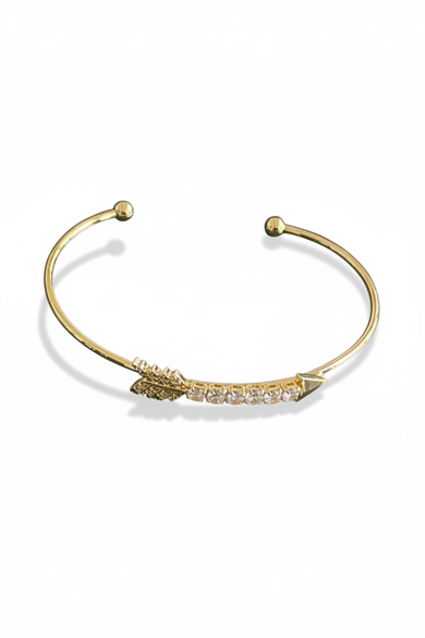 Altın Renk Taşlı Kelepçe Bileklik