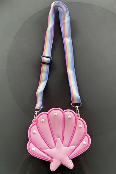 Pembe Renk Deniz Kabuğu Figürlü Çocuk Çanta