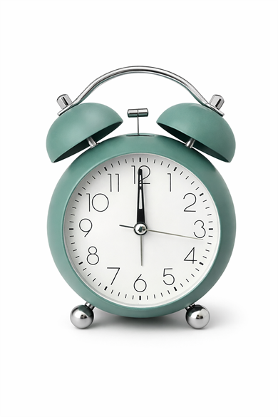 Turkuaz Renk Mini Dekoratif Işıklı Alarmlı Yuvarlak Masa Saati