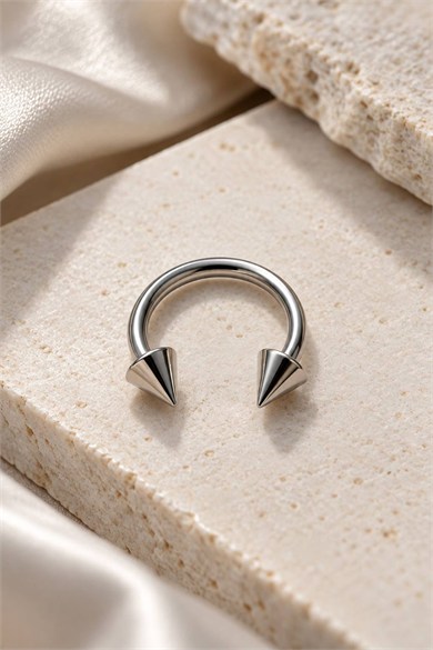 12li Gümüş Renk Cerrahi Çelik Piercing