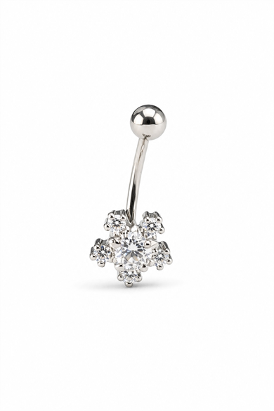 Gümüş Renk Yıldız Figürlü  Cerrahi Çelik Roof/Kıkırdak Küpe/Piercing (Tek)