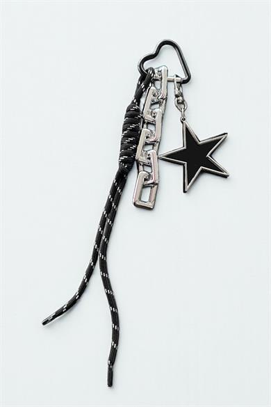 Siyah Renk Yıldız Figürlü Çanta Charm/ Anahtarlık