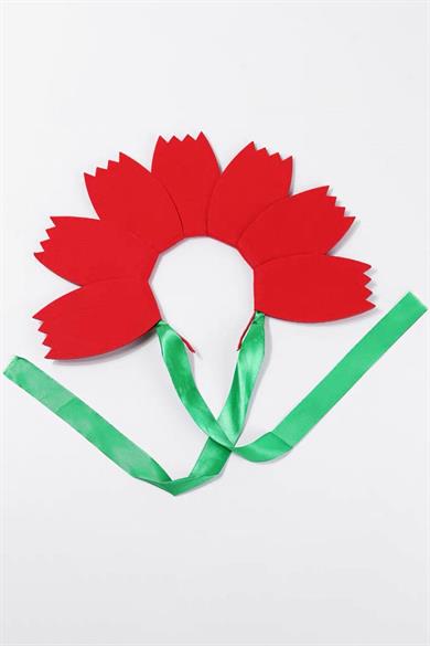 Kırmızı Renk Lale Figürlü Tasarım Taç