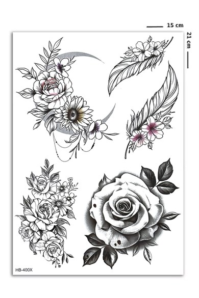  Çiçek Geçici Dövme Tattoo