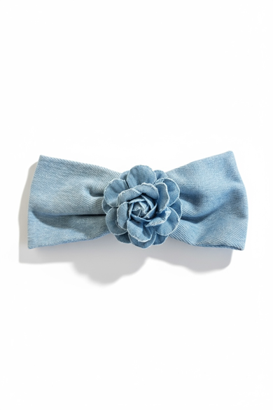 Mavi Renk Kurdele Figürlü Çiçek Detaylı Otomat Toka