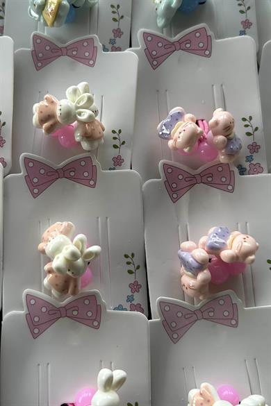 20li Karışık Renk Hayvan Figürlü Çocuk Toka Set