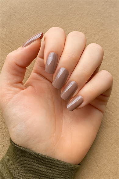 12li Gül Kurusu Renk Kedi Gözü Yansımal Takma Tırnak Set (Yapıştırıcılı)