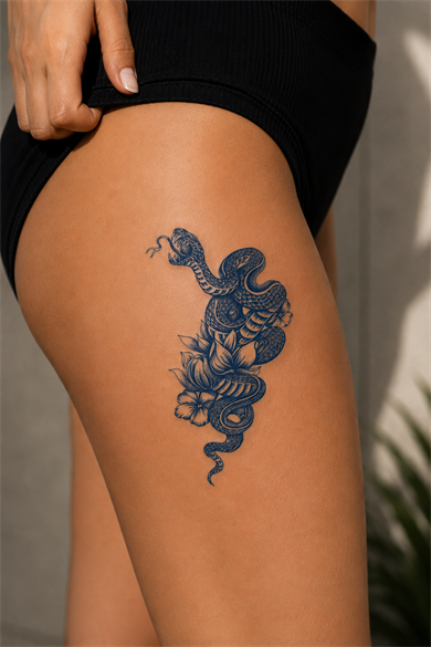 Yılan Sonradan Kararan Yarı Kalıcı Geçici Dövme Tattoo