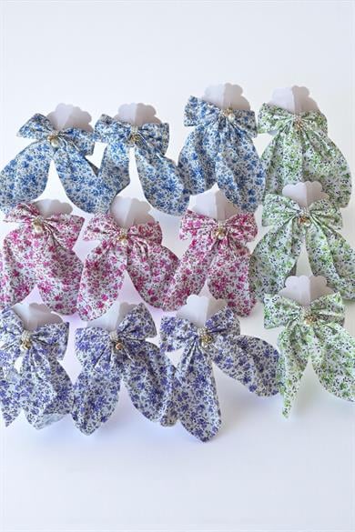 12li Karışık Renk Kurdele Figürlü İnci Detaylı Otomat Toka Set