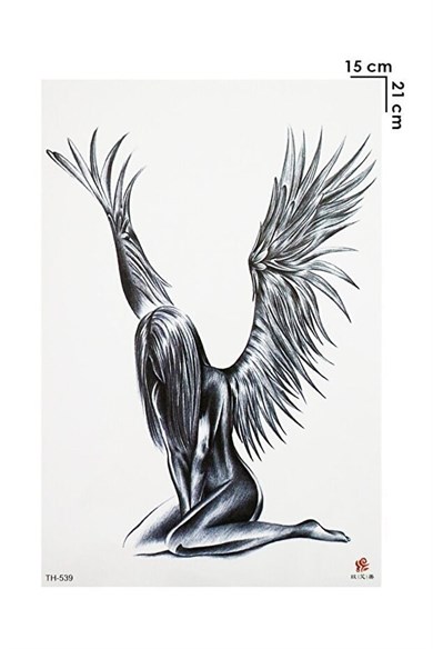 Kız Kanat Büyük Geçici Dövme Tattoo
