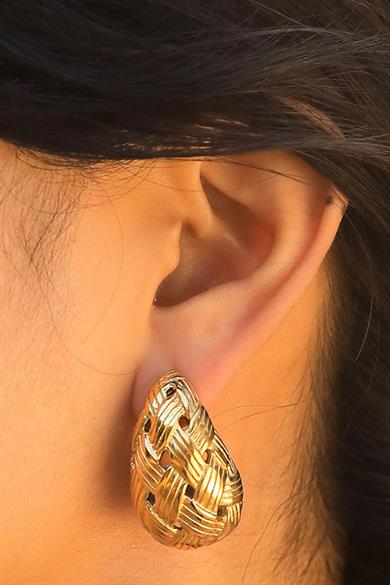 Altın Renk Bottega Çelik Küpe (Çift)