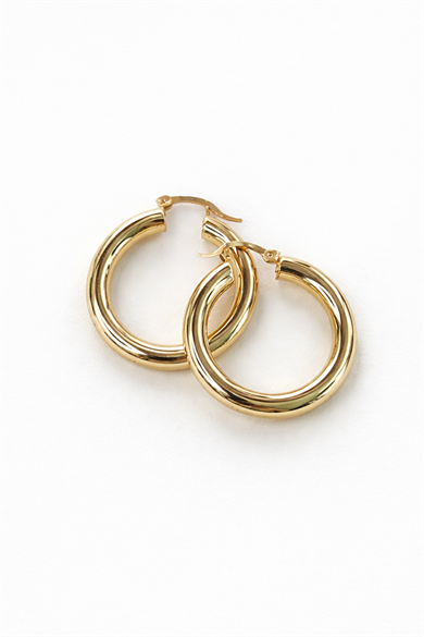 Altın Renk Halka Küpe 30Mm (Çift)