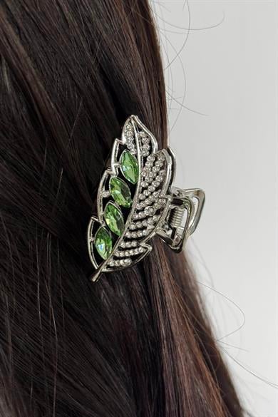 Gümüş Renk Yaprak Figürlü Metal Mini Mandal Toka