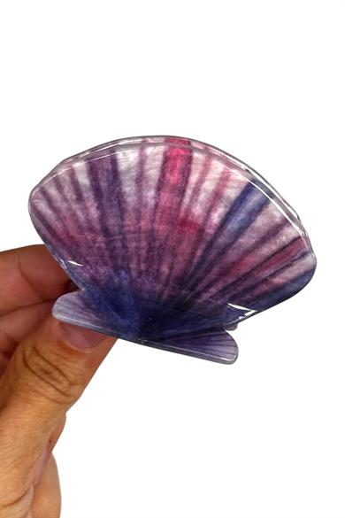 Karışık Renk Deniz Kabuğu Figürlü Kemik Mandal Toka