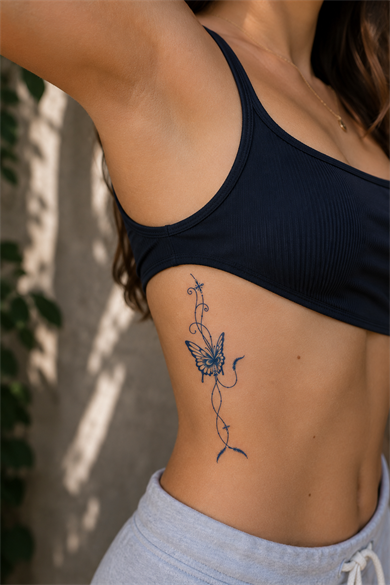 İkili Kelebek Sonradan Kararan Yarı Kalıcı Geçici Dövme Tattoo