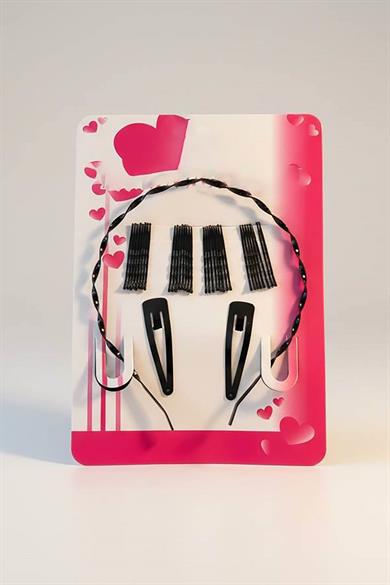 32li Siyah Renk Tel Toka/Taç/Yan Toka Set