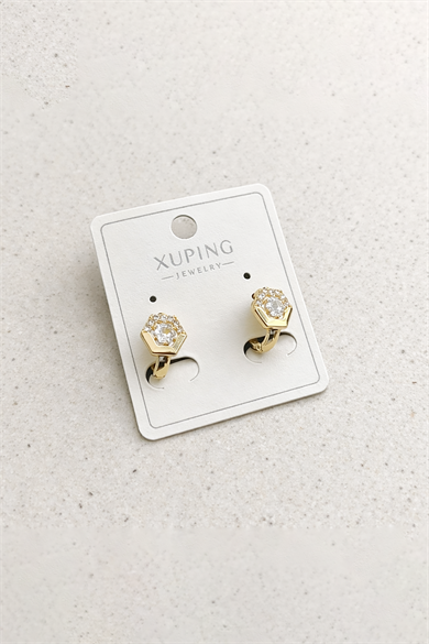 Altın Renk Taş Figürlü Çelik Xuping Küpe (Çift)