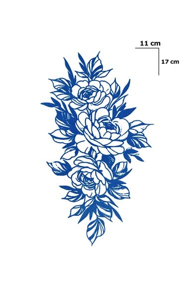 Çiçek Sonradan Kararan Yarı Kalıcı Geçici Dövme Tattoo