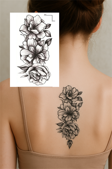Geçici Çiçek Figürlü Dövme Tattoo