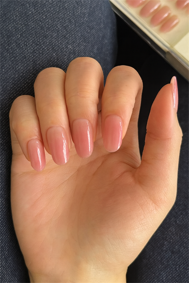 10lu Pembe Renk Jel Görünümlü Takma Tırnak Set (Yapıştırıcılı)