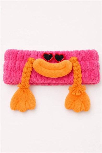 Fuşya   Renk Canavar Figürlü Peluş Saç Bandı