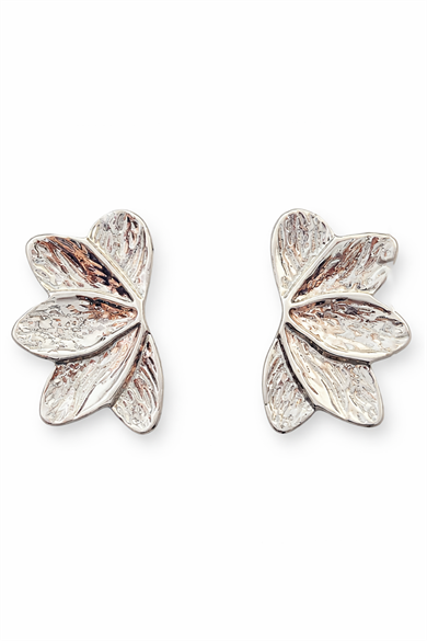 Gümüş Renk Çiçek Figürlü Küpe (Çift)