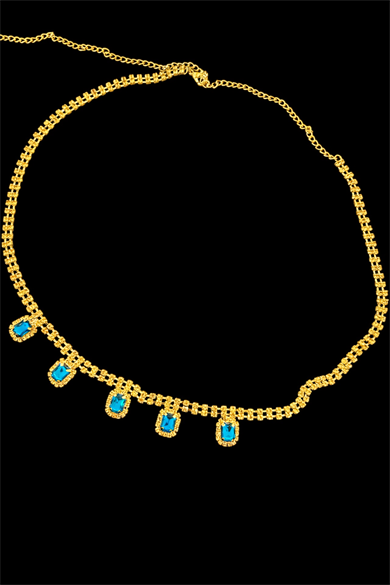 Altın Renk Taş Detaylı Tasarım Bel Zinciri/Vücut Aksesuar