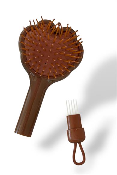 Acı Kahve Renk Pati Figürlü Saç Tarama Fırçası/ Tarak
