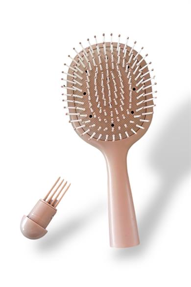 Açık Kahve Renk Charm Takılabilen Saç Tarama Fırçası/ Tarak