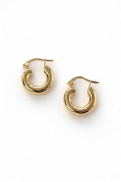 Altın Renk Halka Küpe 15Mm (Çift)