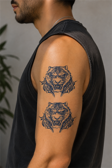 Kaplan Sonradan Kararan Yarı Kalıcı Geçici Dövme Tattoo