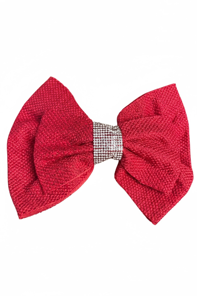 Kırmızı Renk Kurdele Figürlü Taş Detaylı Otomat Toka