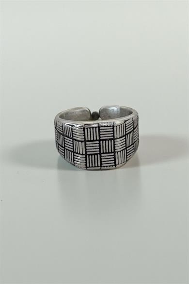 Gümüş Renk Ayarlanabilir Çelik Erkek Yüzük