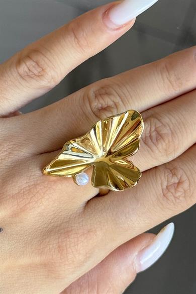 Altın Renk  Ayarlanabilir Çelik Yüzük