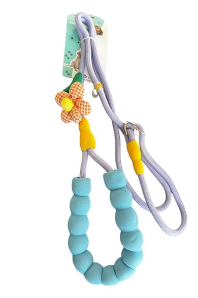 Karışık Renk Çiçek Figürlü İpli Kedi Köpek Tasması