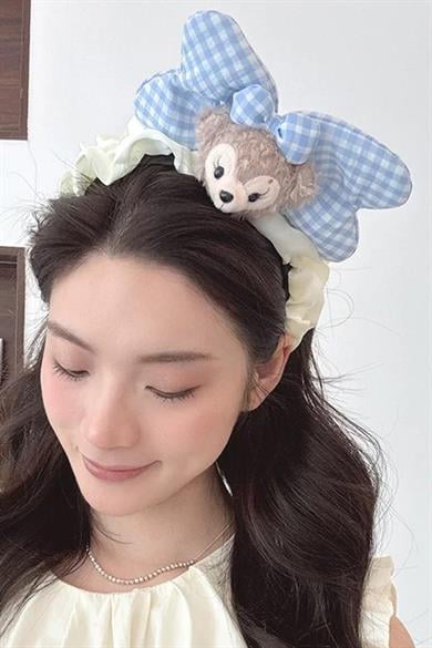 Mavi Renk Hayvan Figürlü Peluş Kurdele Taç