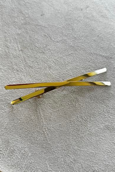 Altın Renk Çarpı Figürlü Metal Otomat Toka