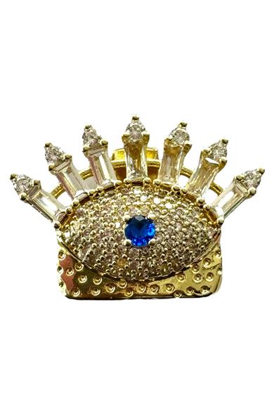 Altın Renk Göz Figürlü Taş Detaylı Ajda Charm / Kolye/ Bileklik Ucu