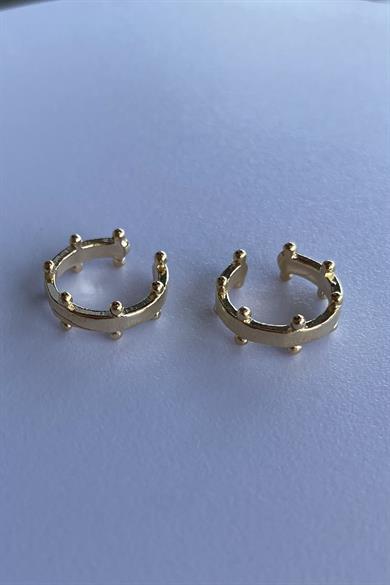 Altın Renk Halka Ear Cuff (Çift)