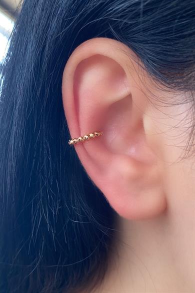 Altın Renk Halka Ear Cuff (Çift)