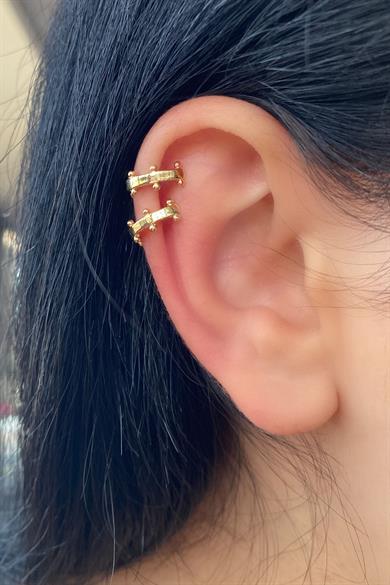 Altın Renk Halka Ear Cuff (Çift)