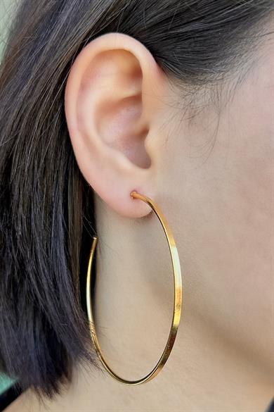 Altın Renk Halka Küpe (Çift)