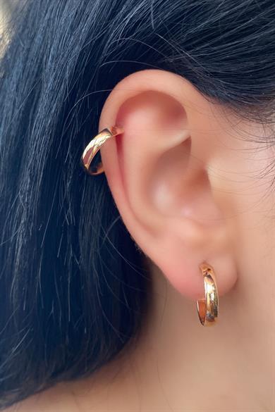 Altın Renk Halka Küpe (Çift)